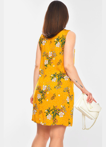 Летний женский сарафан женский желтого цвета с принтом Let's Shop однотонный