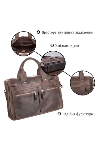 Сумка для ноутбука Коричневая 39х27х7-10 см Shvigel (391297366)