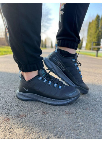 Черные демисезонные кроссовки мужские nike acg air nasu gore-tex black / blue найк асж аир зум No Brand