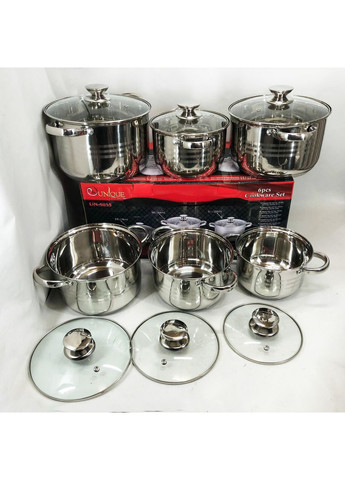 Набор посуды кастрюли UN-5035, Комплект кастрюль, Кастрюля NE-256 современный дизайн Unique (351485900)