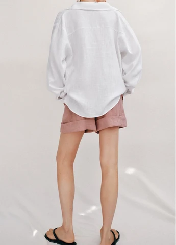 Белая рубашка однотонная Zara