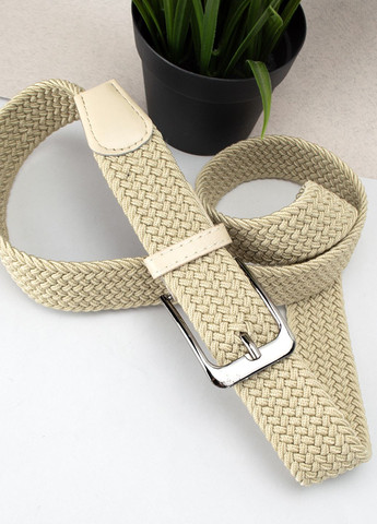 Ремень-резинка женский PS-35010 (110 см) бежевый плетеный Puos (294944154)