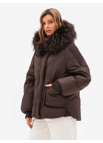 Темно-коричневая куртка женская шоколад Vo-tarun