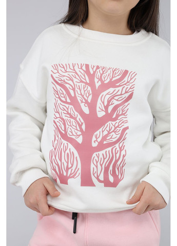 Yuki світшот для дівчинки колір молочний цб-00284928 молочний футер