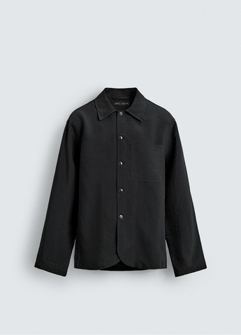 Черная повседневный рубашка однотонная Zara