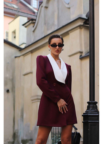 Бордова коктейльна сукня-жакет жіноча міні emily бордова сукня-жакет Handy Wear однотонна