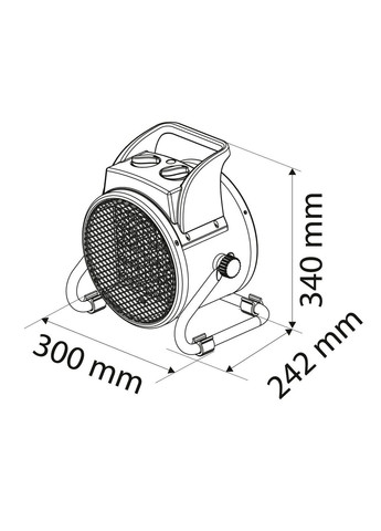 Теплова гармата електрична, 5кВт, 80м кв, 588м куб/год, 380В, керамічний нагрів. елемент (PTC), Neo Tools (315406887)