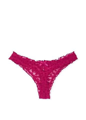 Трусики стрінги Dream Angels Flocked Mesh Ruffle Thong Panty Victoria's Secret (317788869)