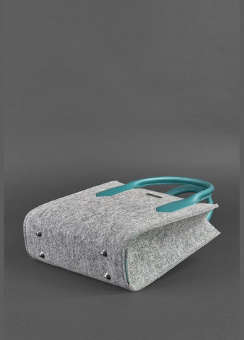 Женская фетровая сумка-кроссбоди Blackwood с кожаными бирюзовыми вставками (A-027374) BlankNote (327874066)