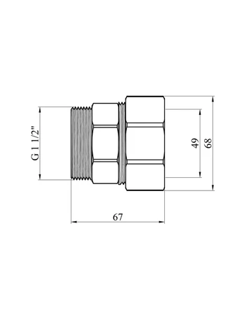 Врезка для труб 1 1/2"х49 мм РН латунная STA (322643612)