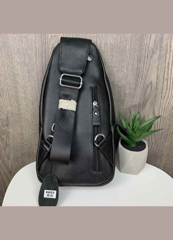 Чоловіча шкіряна сумка-слінг кроссбоді із натуральної шкіри чорна (sku_540А) No Brand (346078170)