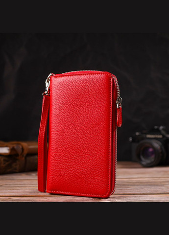 Жіночий гаманець клатч із натуральної шкіри 21619 Червоний Canpellini (306881732)