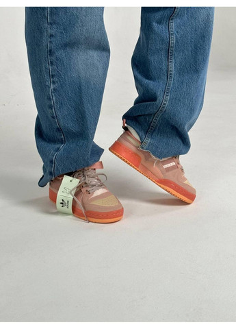 Помаранчеві Осінні кросівки чоловічі adidas forum low x bad bunny easter egg адідас форум No Brand