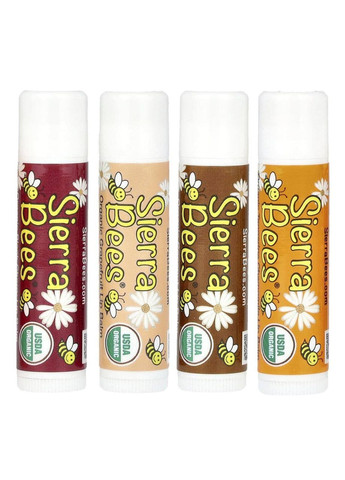 Набор органических бальзамов для губ, 4 шт. по 4,25 г Sierra Bees (361858733)