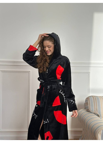 Теплий та мʼякий довгий халат з капюшоном Vakko (369573787)