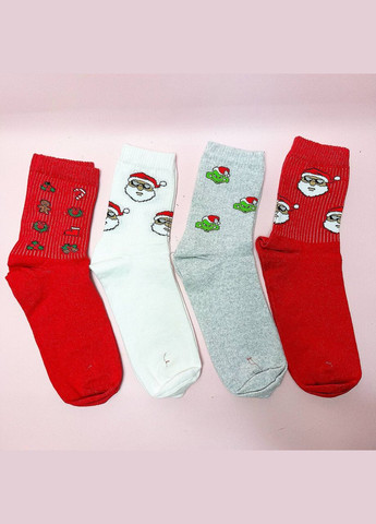 Комбинированные комплект новогодних высоких носков 4 пары Vakko новогодние (305054047)