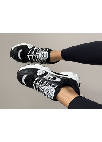 Кросівки жіночі і чоловічі Dior Chrono Black White | Діор Хроно чорно-білі No Brand чорно-білі демісезони (366742228)