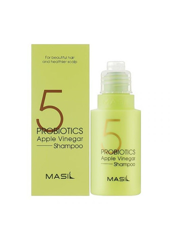 Безсульфатный мягкий шампунь с пробиотиками и яблочным уксусом 5 Probiotics Apple Vinegar Shampoo 50 мл MASIL (289134714)