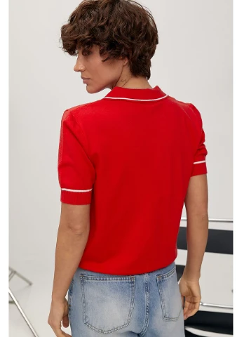 В'язана футболка-поло з манжетами цвет, ONE SIZE (є розміри) No Brand - (387644004)