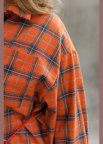 Оранжевая кэжуал рубашка в клетку Minova с длинным рукавом