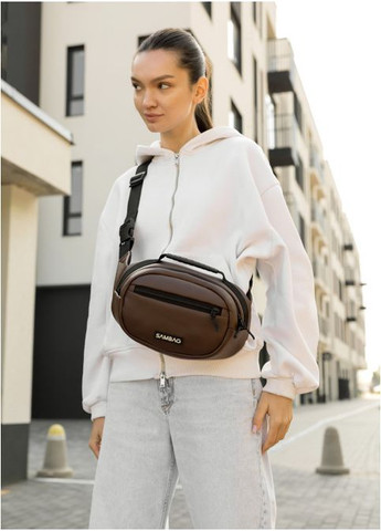 Жіноча сумка через плече з екошкіри Шоколадна (11100301017) Sambag (361244695)