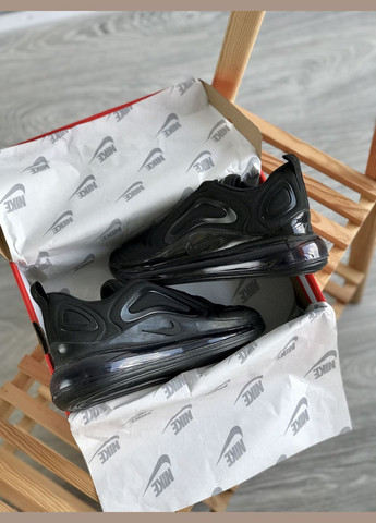 Чорні Осінні кросівки чоловічі і жіночі nike air max 720 black| найк аір макс 720 чорні No Brand