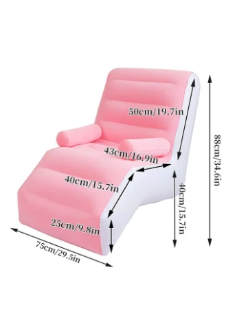 Надувне крісло RIAS S-подібне 80х140х85см White-Pink (3_07411) No Brand (395919770)