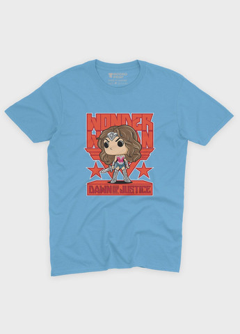 Блакитна демісезонна футболка для хлопчика з принтом супергероя - диво-жінка (ts001-1-lbl-006-006-002-b) Modno