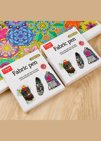 Набор цветных маркеров для текстиля, водостойкие, 12 шт No Brand (340486811)