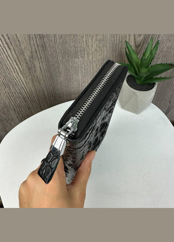 РАСПРОДАК! Большой мужской клатч рептилия, кошелек портмоне Черный No Brand (334729644)