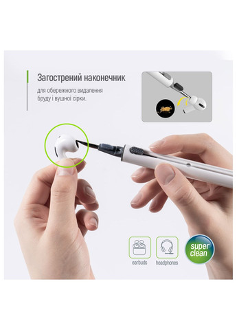Ручка щетка для чистки наушников Earphone Cleaning Pen 3 в 1, подходит для очистки Airpods Colorway (336964111)