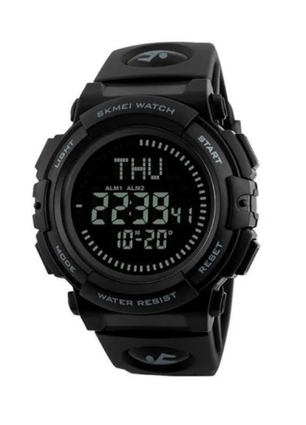 Наручний чоловічий годинник 1290BK з підсвічуванням 5 АТМ Black (7_01135) Skmei (395879631)