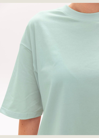 Бирюзовая летняя футболка оверсайз женская с коротким рукавом Роза