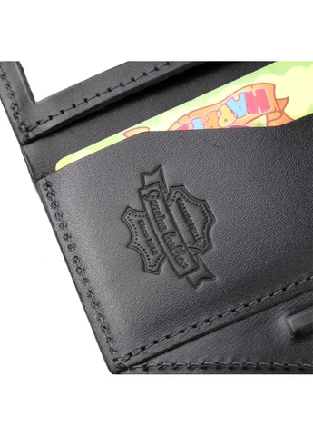 Портмоне кишенькове Чорне 10х9,5х2 см Grande Pelle (391298316)