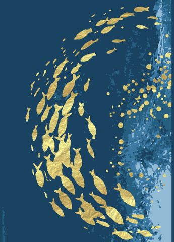 Картина с талью по номерам Голубой водоворот 28x40 см (RB-0820) Riviera Blanca (303135437)