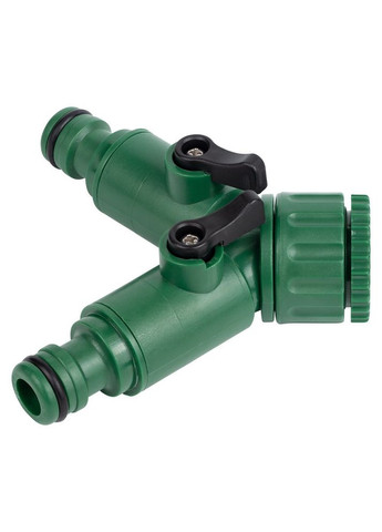 Кран розподільний з адаптерами ½" 2-а виходу в/р ½"×¾" (ABS) (5016885) Grad (386512666)