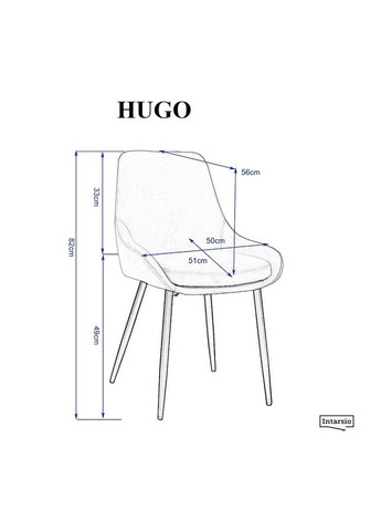 Стілець HUGO чорний каркас/чорний Intarsio (372178491)