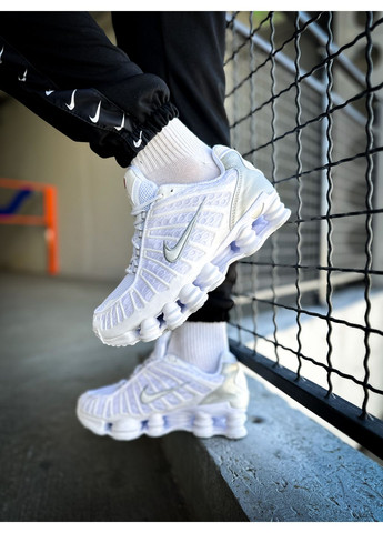 Білі Осінні кросівки чоловічі і жіночі nike shox tl white | найк шокс тл білі No Brand