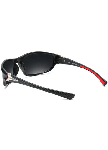 Сонцезахисні спортивні окуляри чоловічі прямокутні чорні UV400 пластикові легкі для бігу велоспорту активного відпочинку No Brand (364859639)