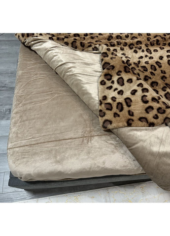 Эксклюзивное постельное белье "Хутро-велюр". Зимняя коллекция евро размер коричневого цвета. No Brand (369152409)