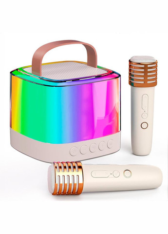 Караоке микрофон с колонкой T7 Double беспроводной белый Losso (327041489)