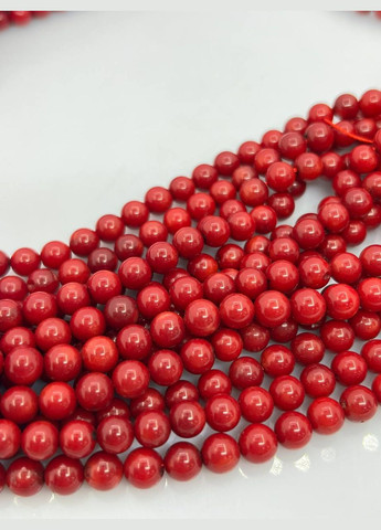 Корал на нитці без замка 7 мм 40 см Червоний 11545 No Brand (315343368)