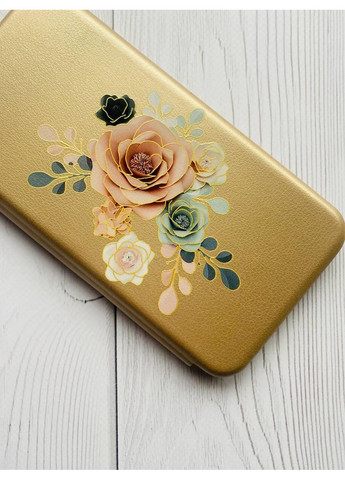 Чехол-книжка с рисунком для Samsung Galaxy A24 Золотой:: Розы (принт 275) Creative (360670897)