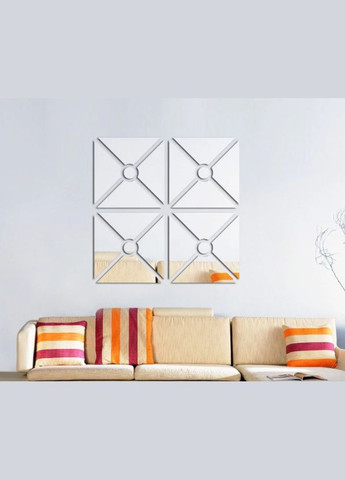 Зеркальные пластиковые наклейки 4 квадрата 80 х 80см или 40 х 160см 20шт набор No Brand (302242455)