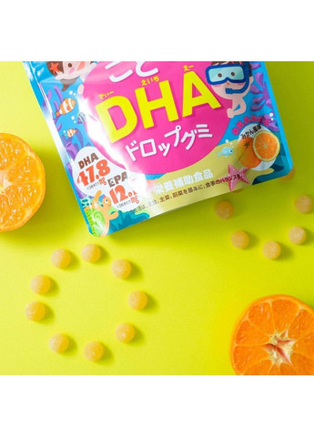 DHA Drop Gummy детские жевательные витамины из омега-3, 90 шт Unimat Riken (348359984)