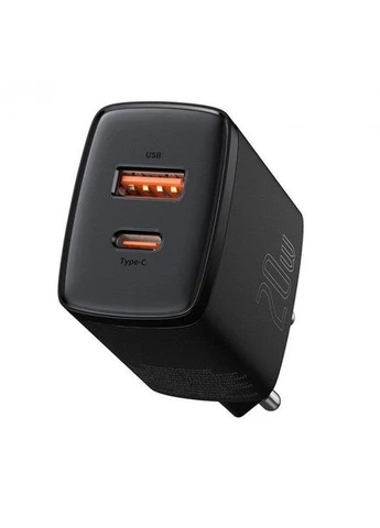 Сетевое зарядное устройство Compact Quick Charger U+C 20W EU Black Baseus (401308656)