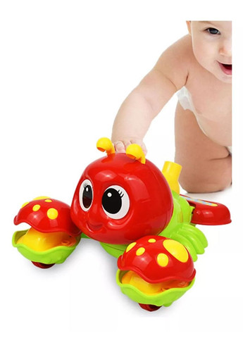 Дитяча іграшка-каталка "Краб" 0350MR(Red) на паличці зі свистком і рухомими клешнями, Червона No Brand (318677847)