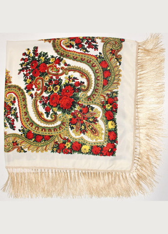 Платок в народном стиле "Цветы Полесья" Молочная 616001 Колорит (322502029)