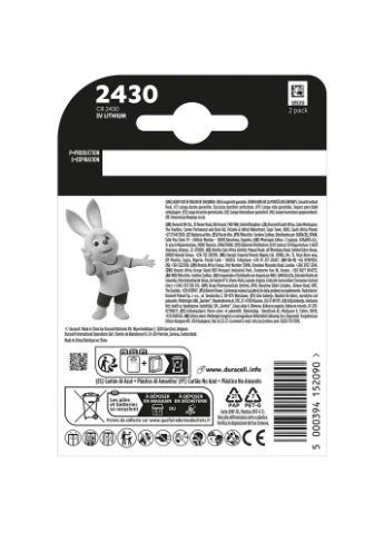 Литиевая батарейка DL 2430 BL 2шт (5012262) Duracell (322905480)