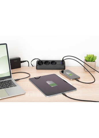 Блок розеток Office, 3xSchuko, 2xUSB-A, 1xUSB-C, 16A, 1.5м, вилка Schuko, чорний Digitus (371633035)